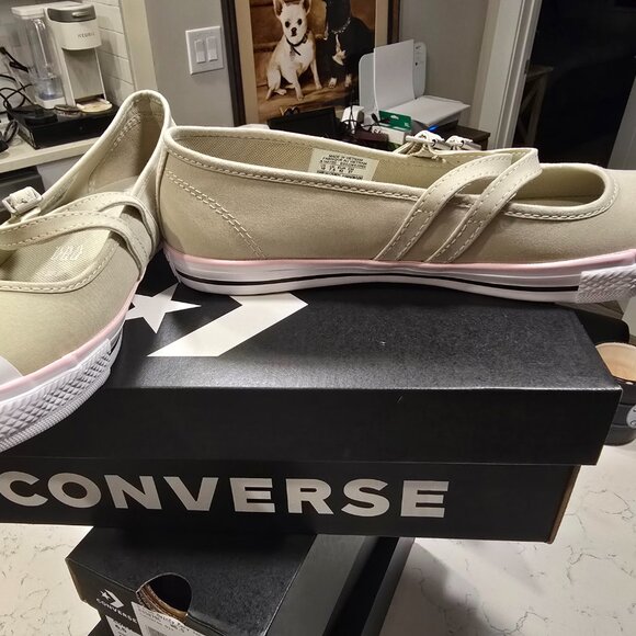 Woman's Shoes Converse Chuck Taylor All Star Dainty Mary Jane Ballet OLIVE 7.5 - Picture 3 of 13